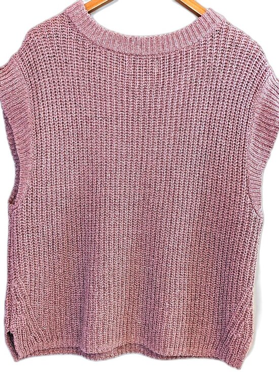 Old Navy | Lightweight Shaker Stitch Pink Short Sleeve Sweater | Size Medium - Picture 7 of 11